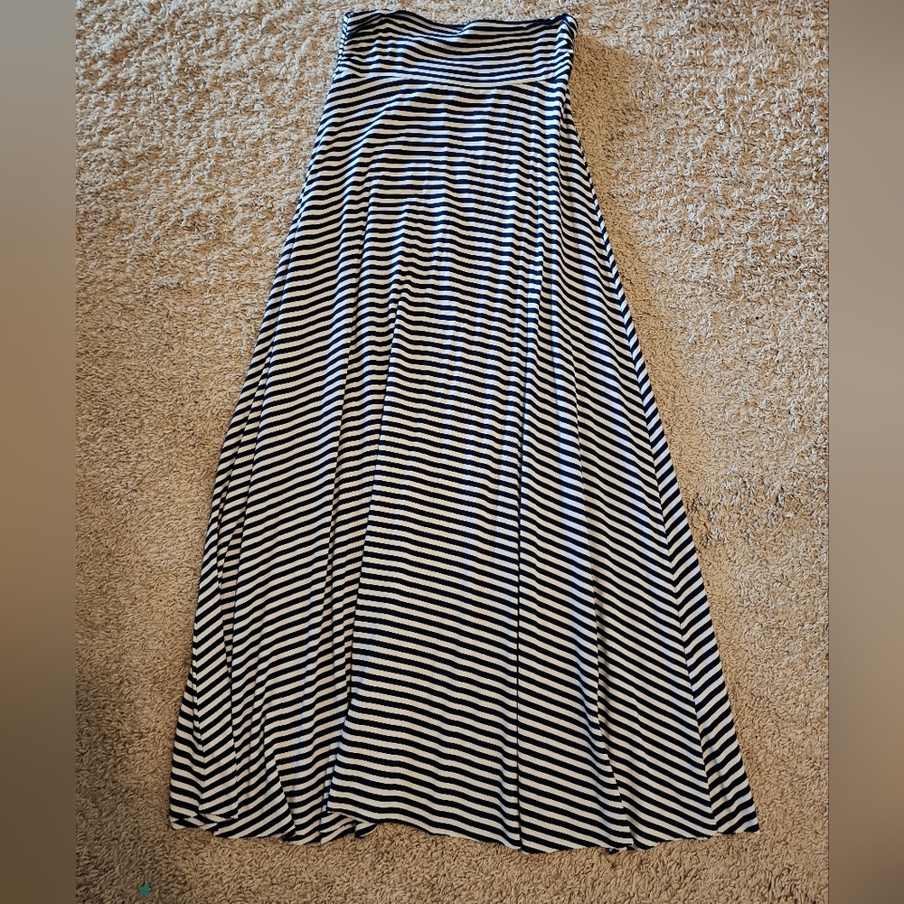Blue and white striped Maxi